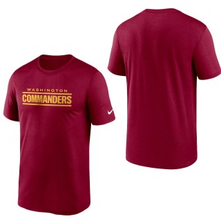 Washington Commanders Burgundy Legend Wordmark T-Shirt