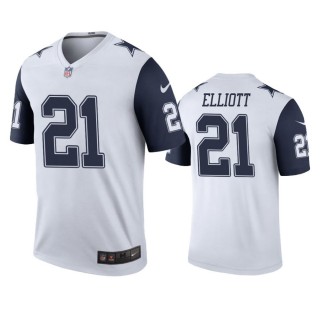 Dallas Cowboys Ezekiel Elliott White Color Rush Legend Jersey - Men