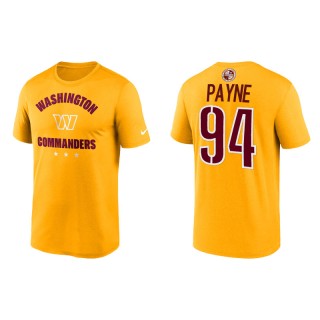 Da'ron Payne Commanders Name & Number Gold T-Shirt