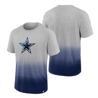 Dallas Cowboys Fanatics Branded Heathered Gray Navy Team Ombre T-Shirt