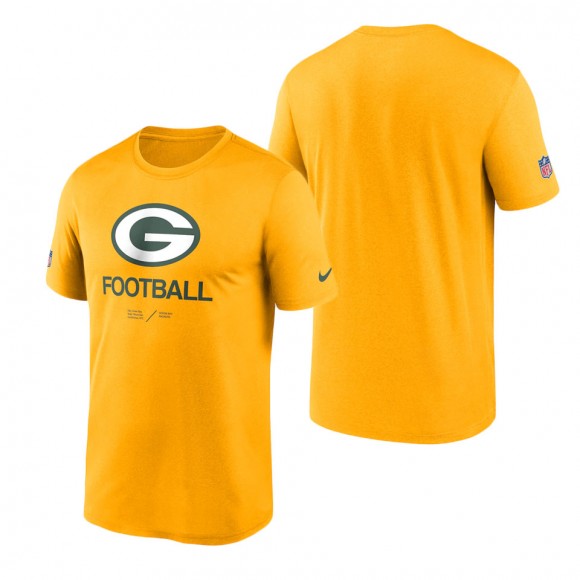 Men's Green Bay Packers Gold Infographic Performance T-Shirt