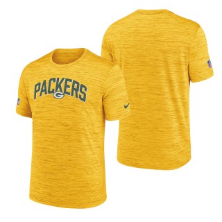 Men's Green Bay Packers Gold Velocity Athletic Stack Performance T-Shirt