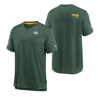 Men's Green Bay Packers Green Sideline Coach Chevron Lock Up Performance T-Shirt
