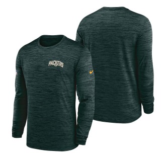 Men's Green Bay Packers Green Velocity Athletic Stack Performance Long Sleeve T-Shirt