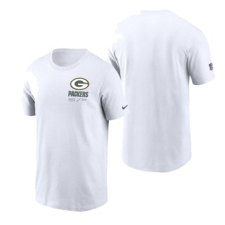 Men's Green Bay Packers White Infograph Lockup Performance T-Shirt