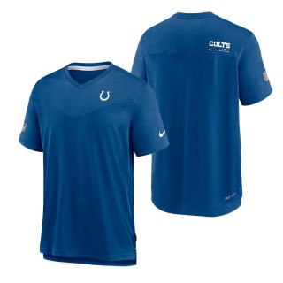 Men's Indianapolis Colts Royal Sideline Coach Chevron Lock Up Performance T-Shirt