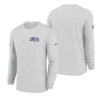Men's Indianapolis Colts White Velocity Athletic Stack Performance Long Sleeve T-Shirt