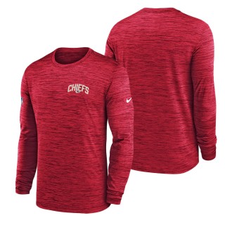 Men's Kansas City Chiefs Red Velocity Athletic Stack Performance Long Sleeve T-Shirt