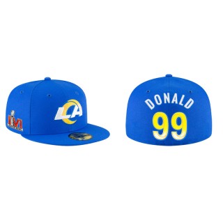 Super Bowl LVI Champions Rams Aaron Donald Royal Fitted Hat