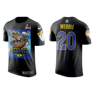 Super Bowl LVI Champions Rams Eric Weddle Black Cartoon T-Shirt