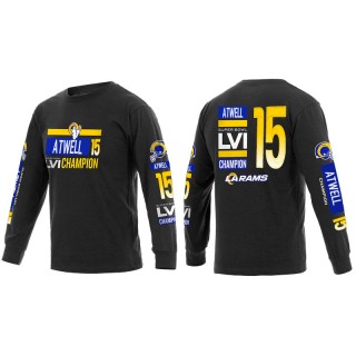 Super Bowl LVI Champions Rams Tutu Atwell Black Long Sleeve T-Shirt
