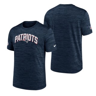 Men's New England Patriots Navy Velocity Athletic Stack Performance T-Shirt