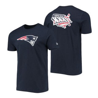 New England Patriots New Era Navy Patch Up Collection Super Bowl XXXVI T-Shirt
