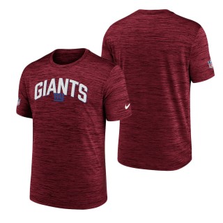 Men's New York Giants Red Velocity Athletic Stack Performance T-Shirt