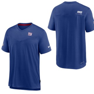 Men's New York Giants Royal Sideline Coach Chevron Lock Up Performance T-Shirt