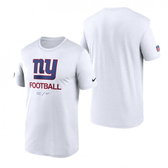 Men's New York Giants White Infographic Performance T-Shirt