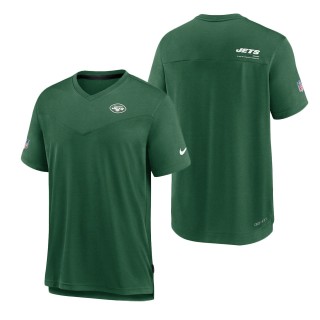 Men's New York Jets Green Sideline Coach Chevron Lock Up Performance T-Shirt