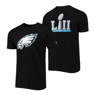 Philadelphia Eagles New Era Black Patch Up Collection Super Bowl LII T-Shirt