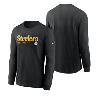 Men's Pittsburgh Steelers Black Infograph Lock Up Performance Long Sleeve T-Shirt