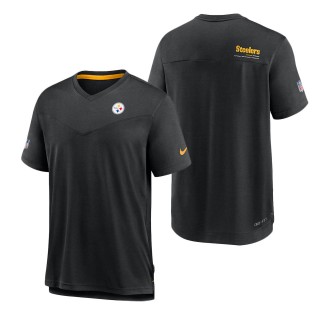 Men's Pittsburgh Steelers Black Sideline Coach Chevron Lock Up Performance T-Shirt