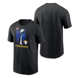 Los Angeles Rams Black Super Bowl LVI Champions Lombardi Trophy T-Shirt