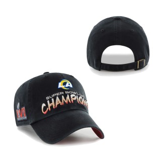 Los Angeles Rams Black Super Bowl LVI Champions Sunset Clean Up Adjustable Hat