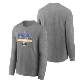 Los Angeles Rams Charcoal Super Bowl LVI Champions Locker Room Trophy Collection Long Sleeve T-Shirt