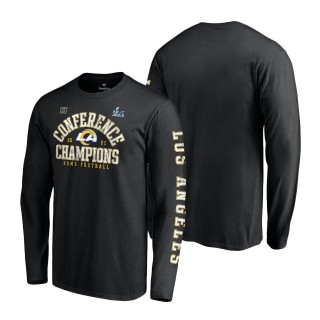 Los Angeles Rams Black 2021 NFC Champions Vintage Long Sleeve T-Shirt