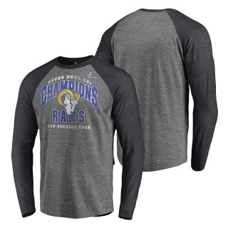 Los Angeles Rams Gray Charcoal Super Bowl LVI Champions Classic Vintage Long Sleeve T-Shirt