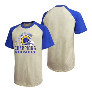Los Angeles Rams Cream Royal 2021 NFC Champions Raglan T-Shirt