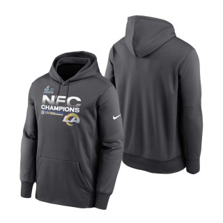 Los Angeles Rams Anthracite 2021 NFC Champions Locker Room Trophy Collection Pullover Hoodie
