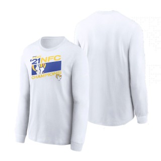 Los Angeles Rams White 2021 NFC Champions Iconic Long Sleeve T-Shirt