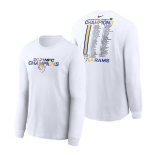 Los Angeles Rams White 2021 NFC Champions Roster Long Sleeve T-Shirt