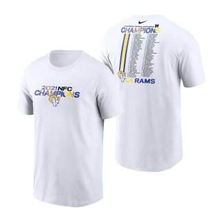 Los Angeles Rams White 2021 NFC Champions Roster T-Shirt