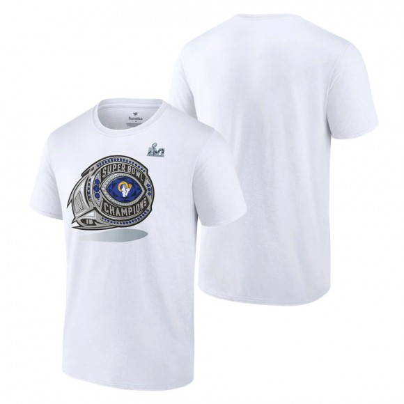 Los Angeles Rams White Super Bowl LVI Champions Ring T-Shirt