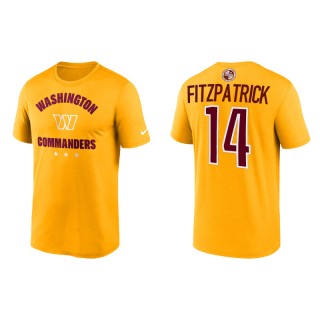 Ryan Fitzpatrick Commanders Name & Number Gold T-Shirt
