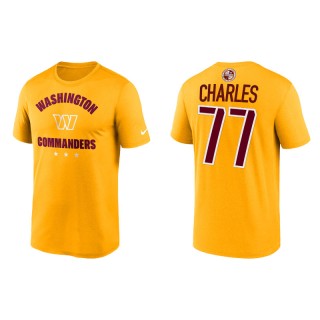 Saahdiq Charles Commanders Name & Number Gold T-Shirt