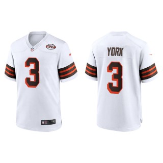 Men's Browns Cade York White 1946 Collection Game Jersey