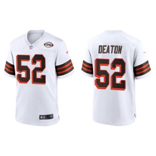 Men's Browns Dawson Deaton White 1946 Collection Game Jersey