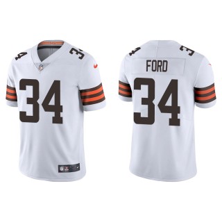 Men's Browns Jerome Ford White Vapor Limited Jersey
