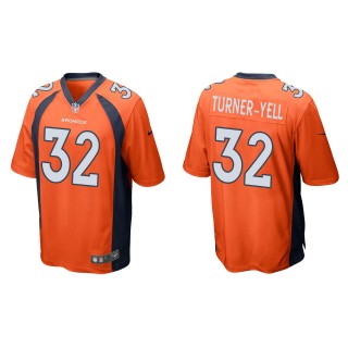 Men's Broncos Delarrin Turner-Yell Orange Game Jersey