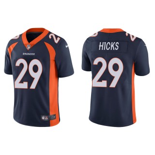 Men's Broncos Faion Hicks Navy Vapor Limited Jersey