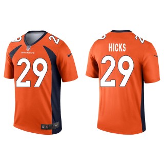 Men's Broncos Faion Hicks Orange Legend Jersey