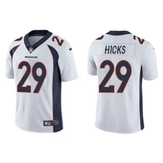 Men's Broncos Faion Hicks White Vapor Limited Jersey