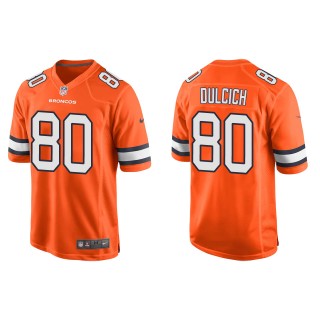 Men's Broncos Greg Dulcich Orange Alternate Game Jersey