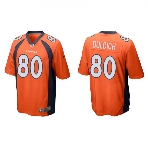 Men's Broncos Greg Dulcich Orange Game Jersey