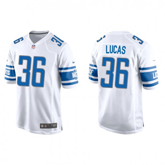Men's Lions Chase Lucas White Game Jersey