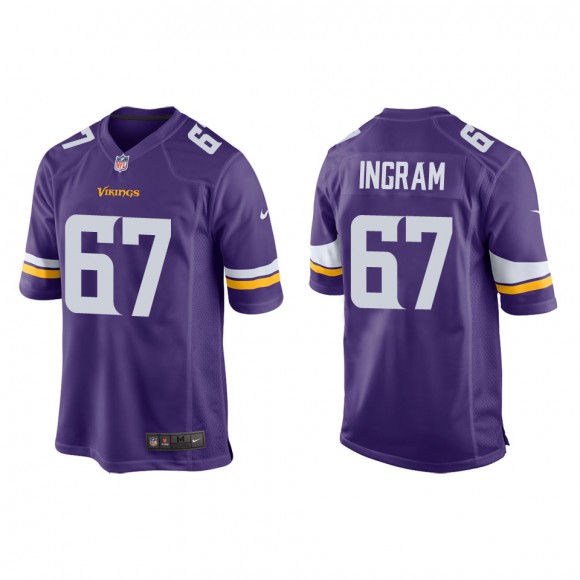Men's Vikings Ed Ingram Purple Game Jersey