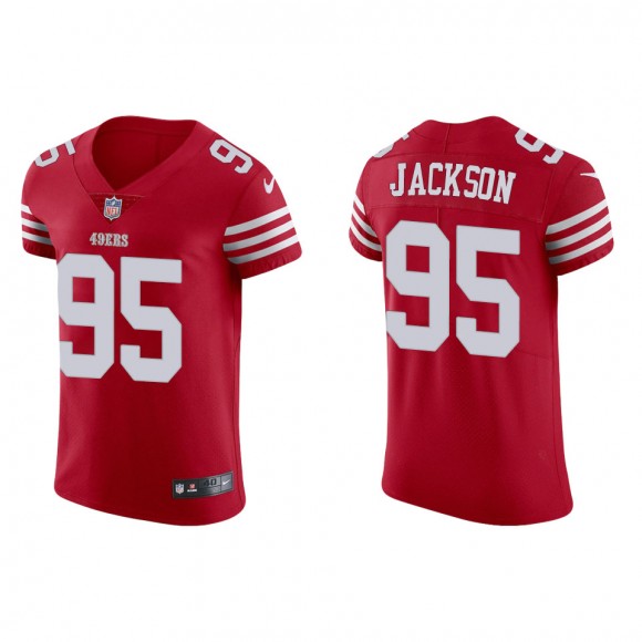 Men's 49ers Drake Jackson Scarlet Vapor Elite Jersey