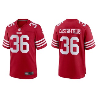 Men's 49ers Tariq Castro-Fields Scarlet Game Jersey